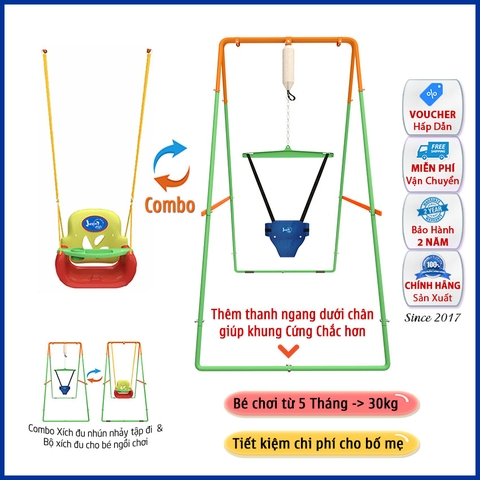Combo Xích Đu Nhún Nhảy và Ghế Có Bàn Ăn Dặm JUMPER KIDS JPKG102
