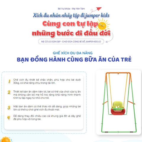 Ghế Xích Đu Có Bàn Ăn Dặm Dùng Với Khung Xích Đu JUMPER KIDS
