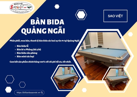 Thanh lý bàn bida Quảng Ngãi: Bi-a lỗ, phăng 3 bi - Chính hãng, giá rẻ