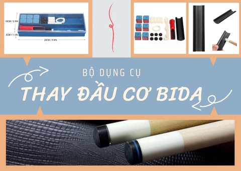 Bộ dụng cụ thay đầu cơ bida gồm 20 sản phẩm chính hãng