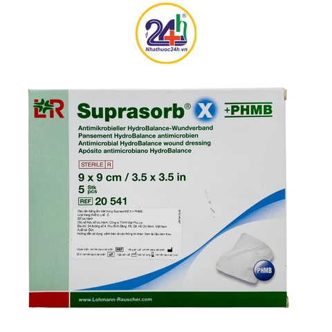 Gạc cân bằng ẩm diệt trùng Suprasorb® X + PHMB 9cm x 9cm