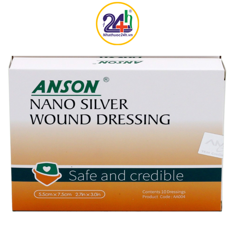 Băng dán Anson Nano silver wound dressing 5,5x 7,5cm