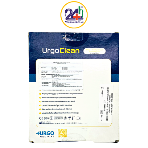 UrgoClean Pad 10cm x10cm - Gạc thấm hút và loại bỏ mảnh hoại tử