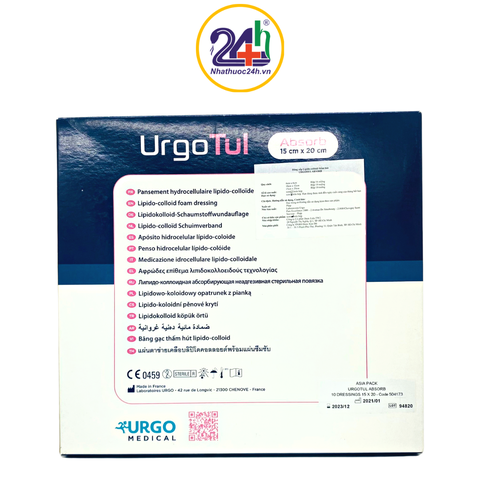 Urgotul Absorb 15cm x 20cm - Miếng băng xốp Lipido-colloid thấm hút