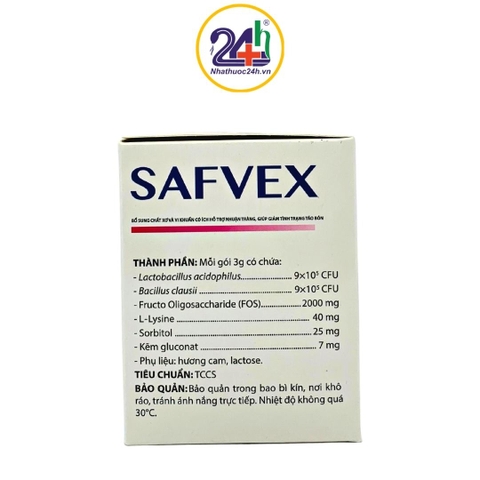 Safvex - Bổ Sung Men Vi Sinh, Lợi Khuẩn, Giảm Táo Bón