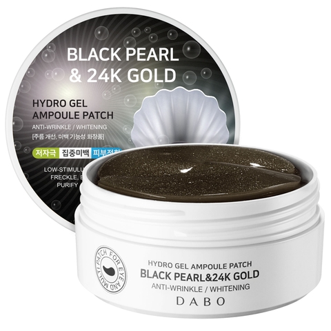 Miếng đắp xóa nếp nhăn & bọng nước, làm mờ thâm nám, trắng da DABO HYDRO GEL AMPOULE PATCH  BLACK PEARL & 24K GOLD