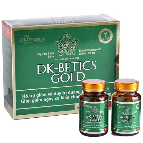 Thực phẩm bảo vệ sức khỏe  DK Betics Gold Từ Dây Thìa Canh Lá To ( Hộp 2 Lọ X 60 Viên)- Hàng chính hãng, Miễn phí vận chuyển
