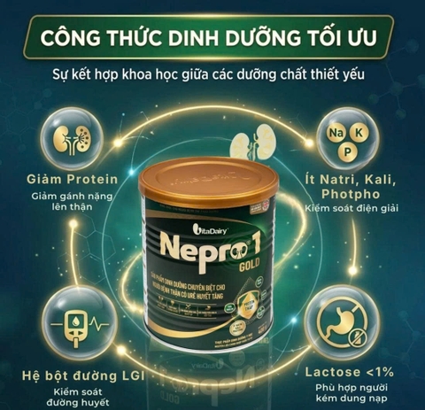 Sữa Nepro 1 Gold 400g- Dành cho người suy thận, tiểu đường