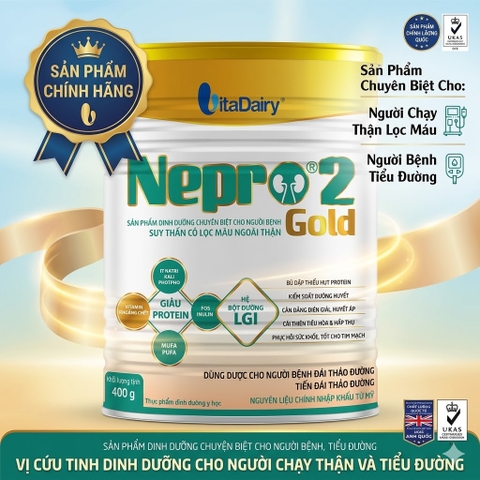 Sữa nepro 2 gold 400g- Dành cho người lọc máu, chạy thận, tiểu đường