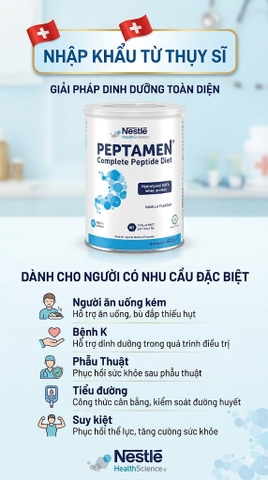 Sữa Peptamen 400g- cho người phẫu thuật, ung thư, tiểu đường, suy kiệt