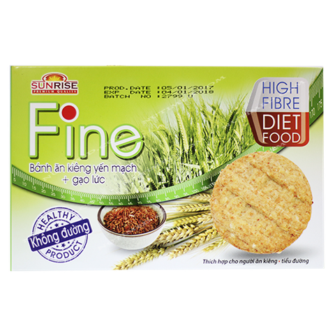 Bánh ăn kiêng yến mạch + gạo lức Fine (còn 1 hộp(