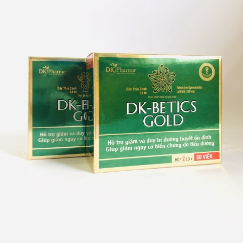 Liệu Trình 2 hộp (240 Viên) Tiểu Đường DK Betics Gold Từ Dây Thìa Canh Lá To - Hàng chính hãng, Miễn phí vận chuyển