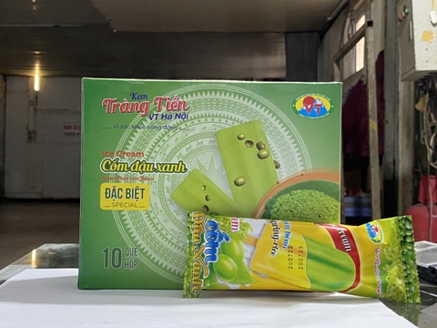 KEM TRÀNG TIỀN 35 ĐẬU XANH hộp 10 cây x 20 hộp