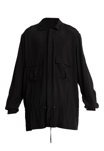 Drawstrings Pocket Shirt (Black)