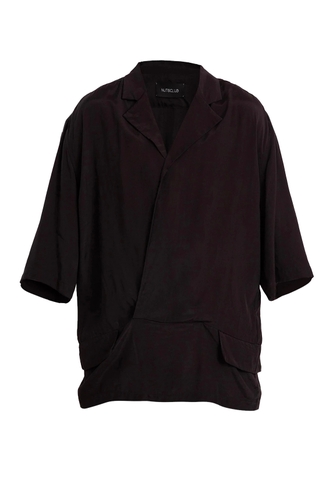 Short Sleeve Lapel Shirt (Black)