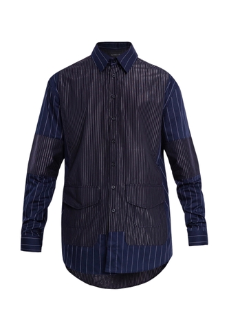 Patterned  Shirt ( Navy Blue )