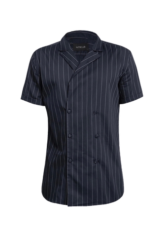 Double Breasted Shirt (Navy Blue)