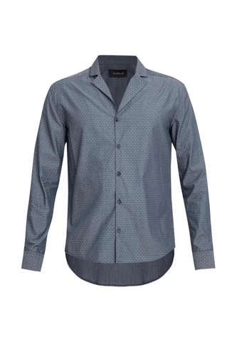 Jacket Collar Shirt (Navy Blue)