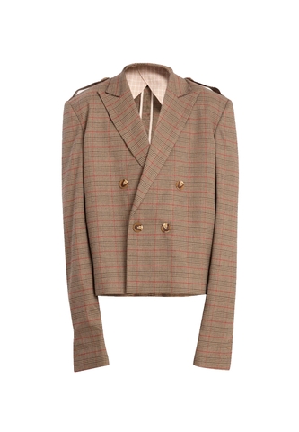 Tartan Plaid Crop Blazer