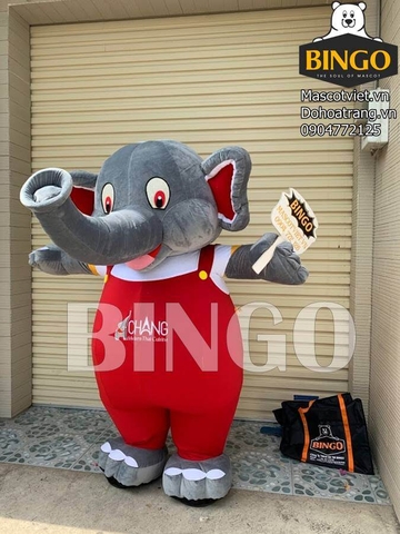 Mascot hơi con voi đỏ