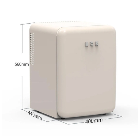 Tủ lạnh mini retro HCK màu kem dung tích 34L không có ngăn đông