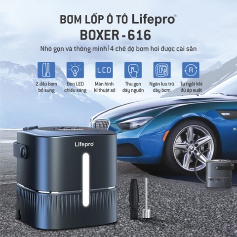 Máy bơm lốp ô tô thông minh Lifepero BOXER-616