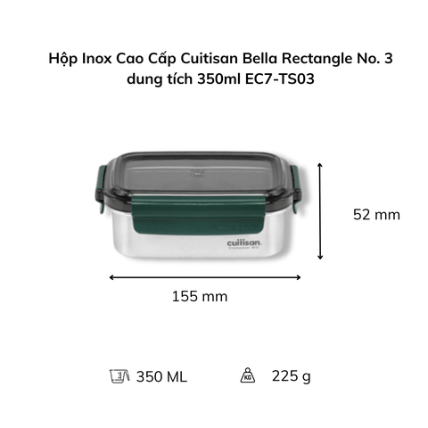 Hộp Inox Cao Cấp Cuitisan Bella nhiều dung tích