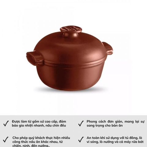 Nồi Round Casserole Emile Henry Ø 22,5cm 2L Các Màu Sắc