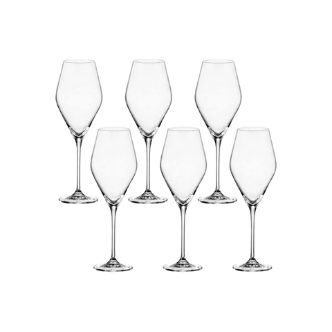 Set 6 ly vang trắng Loxia 470ml Crystal Bohemia