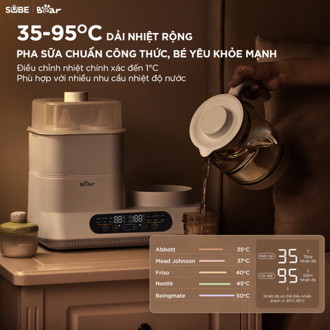 Máy đun nước và hâm sữa tiệt trùng Bear WW-5H12V78