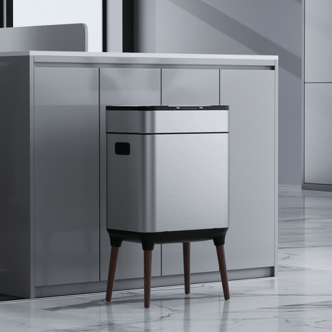 Thùng rác cảm ứng ELPHECO nắp inox 20 L có thùng rác rời bên trong, có chân & khử mùi ozone