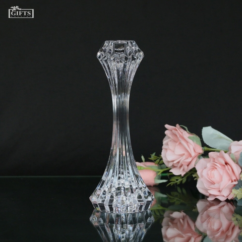 Chân nến pha lê Rogaska Crown Jewel 25cm màu trắng