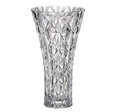 Lọ hoa Memphis trắng 30.5cm Crystal Bohemia