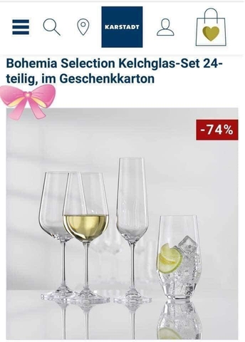 Bộ ly cốc pha lê 24 chiếc Bohemia