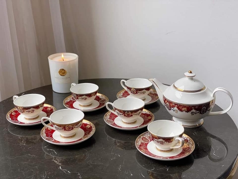 Bộ ấm trà hoàng gia đỏ Imperial