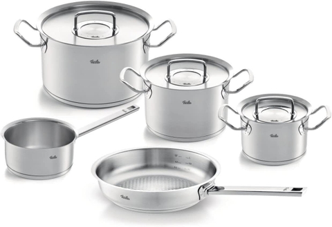 Bộ Nồi Fissler profi set 5 vung thép siêu cao cấp kèm quánh và chảo made in Germany