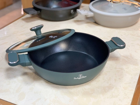 Nồi chảo 2 quai cầm có nắp Berlinger Haus BH/8163 28cm xanh lá – Matte Green Collection