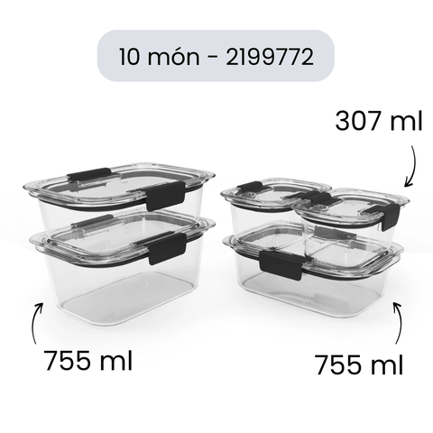 Sét hộp Tritan Rubbermaid Brilliance 10 món Made in USA - 2199772