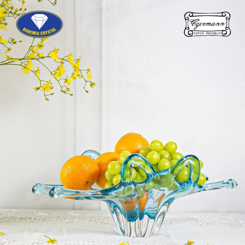 Khay Đĩa Nghệ Thuật Pha Lê Tiệp Khắc Chính Hãng Bohemia Egermann 45cm