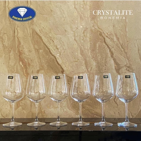 Bộ 6 Ly Rượu Vang Crystal Bohemia Strix 580ml
