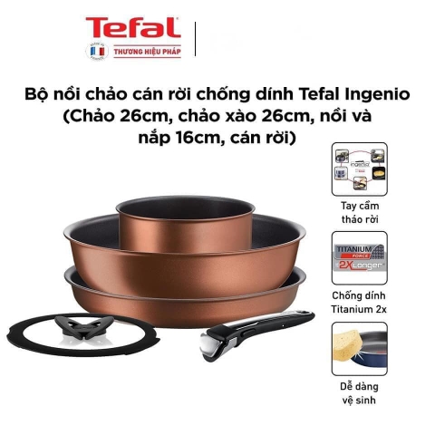 Bộ nồi chảo cán rời Tefal Ingenlo Resource L6759522