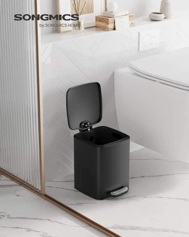 Thùng rác SONGMICS LTB590B0602 dung tích 6L, màu đen