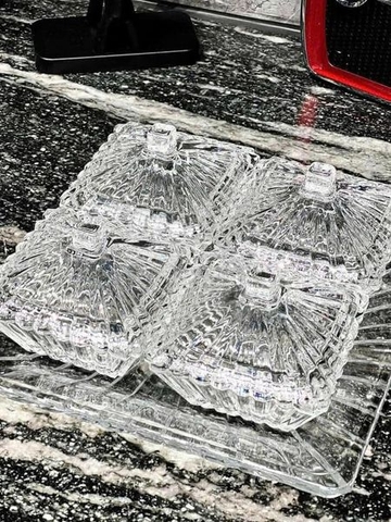 Bộ 4 Thố Mứt Thuỷ Tinh Pha Lê có nắp kèm khay sang xịn mịn DL EU