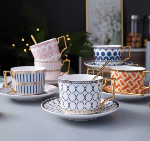 SET 6 TÁCH 6 ĐĨA TRÀ CHIỀU CAO CẤP UK TEMPI