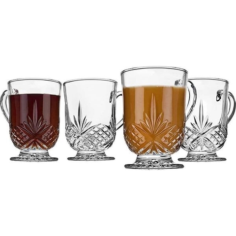 Set 4 cốc bia pha lê Godinger Dublin có quai 350ml
