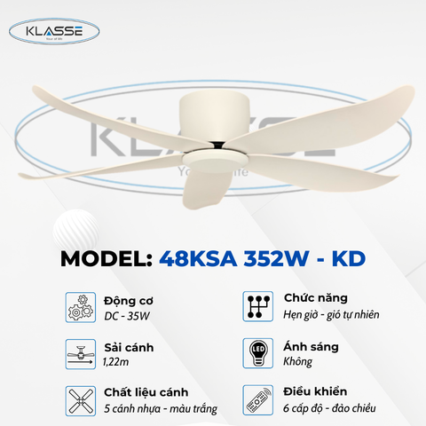 Quạt trần không đèn Klasse 48KSA 352W – KD