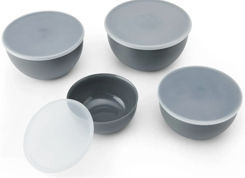 Set 4 âu trộn KitchenAid KQG176OSCGG kèm nắp đậy màu xám than