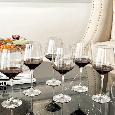 Set 6 ly vang đỏ pha lê cao cấp Bohemia Crystal Sandra 570ml
