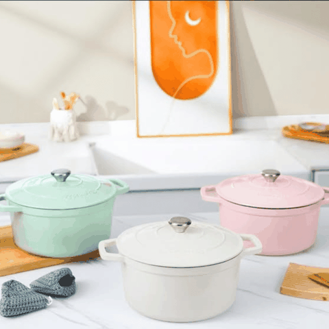 Nồi gang tròn Ciwete 24/27cm nhiều màu