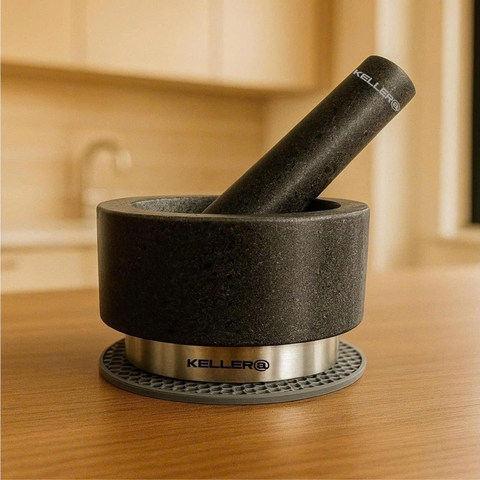 Bộ Cối Chày Đá Granite Nguyên Khối KELLER - Germany